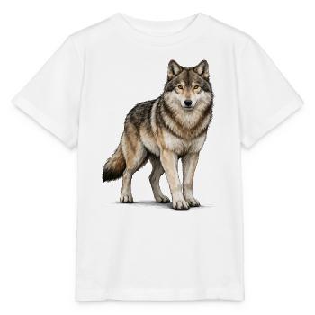 Wolf Tier - Stanley/Stella Kinder T-Shirt MINI CREATOR  - Weiß - Vorne - Maike (125cm)