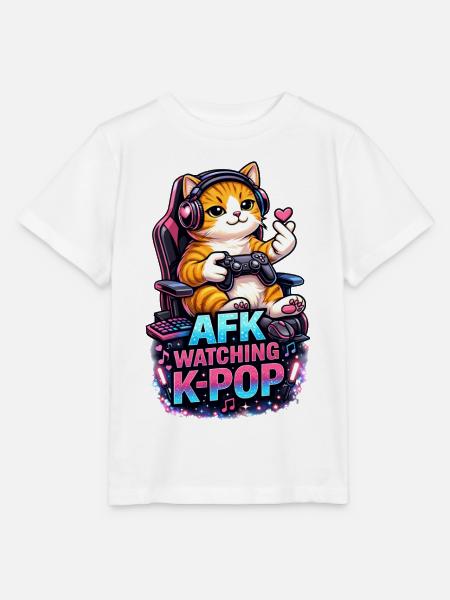 AFK Watching K Pop - Stanley/Stella Kinder T-Shirt MINI CREATOR - Weiß