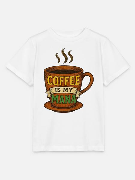 Coffee Mana Tasse Illustration - Stanley/Stella Kinder T-Shirt MINI CREATOR  - Weiß