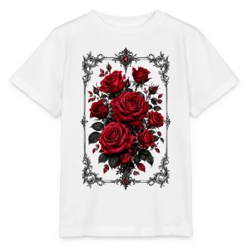 Roses, Roses rouges, Roses et Fleurs - T-shirt bio MINI CREATOR Stanley/Stella Enfant - blanc - Devant - Maike (125cm)