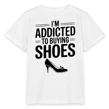 Je suis accro à l’achat de chaussures - T-shirt bio MINI CREATOR Stanley/Stella Enfant - blanc - Devant - Maike (125cm)