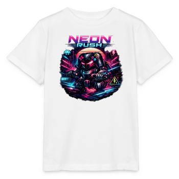 Neon Rush Neon-Ninja Roboter - Stanley/Stella Kinder T-Shirt MINI CREATOR  - Weiß - Vorne - Maike (125cm)
