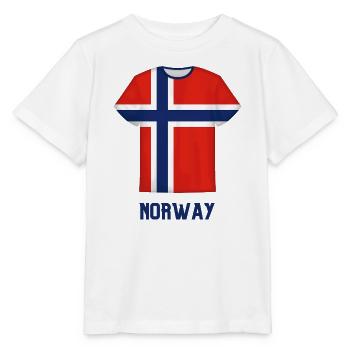 Maillot de football norvégien – Drapeau - T-shirt bio MINI CREATOR Stanley/Stella Enfant - blanc - Devant - Maike (125cm)