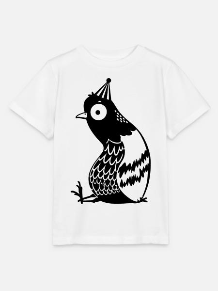 Linienvogel mit Partyhut - Stanley/Stella Kinder T-Shirt MINI CREATOR - Weiß