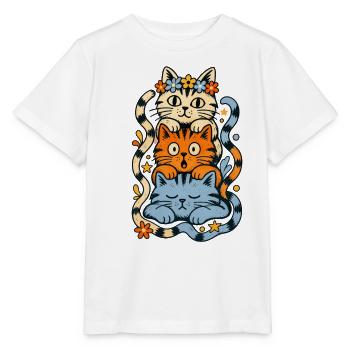 Cat Totem - Stanley/Stella MINI CREATOR Kids’ T-Shirt - white - Front - Maike (125cm)