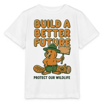 Baue einen besseren zukünftigen Biber - Stanley/Stella Kinder T-Shirt MINI CREATOR  - Weiß - Vorne - Maike (125cm)