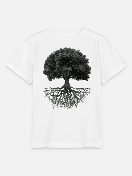 Lebensbaum mit Wurzeln – Schwarzweiß - Stanley/Stella Kinder T-Shirt MINI CREATOR  - Weiß
