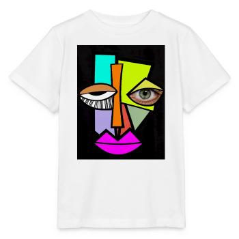 Neon Geometric Face Pop Art - Stanley/Stella MINI CREATOR Kids’ T-Shirt - white - Front - Maike (125cm)