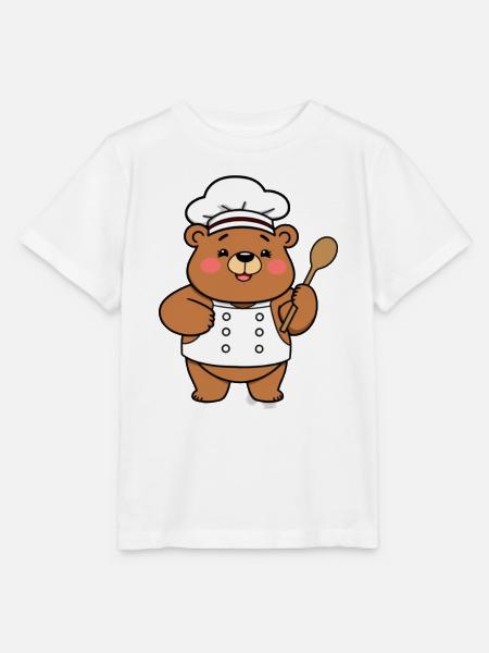 Chef Bear - Stanley/Stella Kinder T-Shirt MINI CREATOR  - Weiß