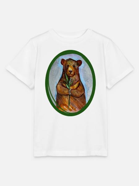 Bear mit Bambus-Wunsch - Stanley/Stella Kinder T-Shirt MINI CREATOR - Weiß