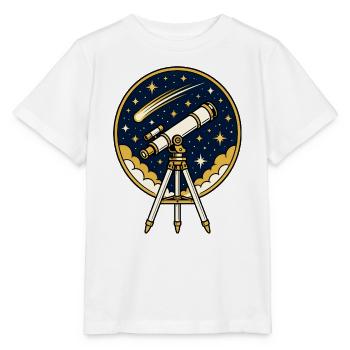 Teleskop Sternenhimmel Komet Astronomie Vektor Shi - Stanley/Stella Kinder T-Shirt MINI CREATOR  - Weiß - Vorne - Maike (125cm)
