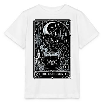 Katzenhexe am Kessel: Mondmagie - Stanley/Stella Kinder T-Shirt MINI CREATOR  - Weiß - Vorne - Maike (125cm)
