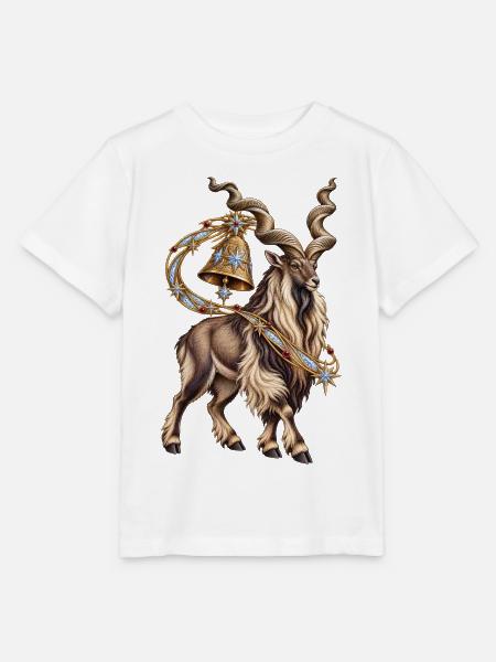 Markhor mit goldener Kometenglocke - Stanley/Stella Kinder T-Shirt MINI CREATOR - Weiß
