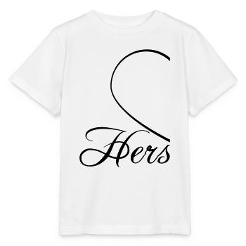 Hers her man halved husband half a heart - Stanley/Stella MINI CREATOR Kids’ T-Shirt - white - Front - Maike (125cm)