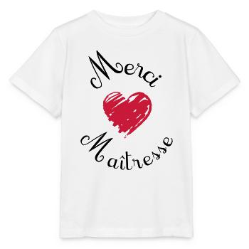 merci maîtresse cadeau fin année - T-shirt bio MINI CREATOR Stanley/Stella Enfant - blanc - Devant - Maike (125cm)