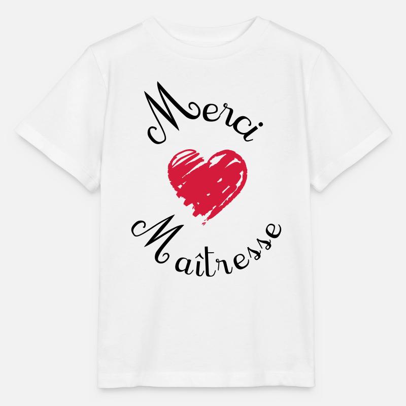 merci maîtresse cadeau fin année - T-shirt bio MINI CREATOR Stanley/Stella Enfant - blanc