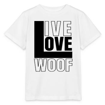 Live Love Woof - Stanley/Stella MINI CREATOR Kids’ T-Shirt - white - Front - Maike (125cm)