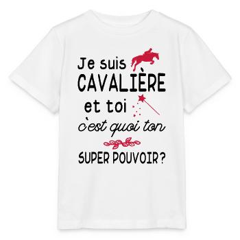 je suis cavalière / cadeau humour cavalière - T-shirt bio MINI CREATOR Stanley/Stella Enfant - blanc - Devant - Maike (125cm)