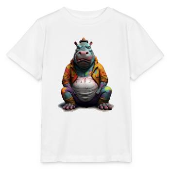 Street style hippopotamus | Hippo lovers - Stanley/Stella MINI CREATOR Kids’ T-Shirt - white - Front - Maike (125cm)