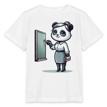 Cute Panda Teacher - Stanley/Stella MINI CREATOR Kids’ T-Shirt - white - Front - Maike (125cm)