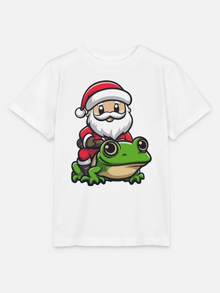 Frosch Weihnachtsmann Cartoon - Stanley/Stella Kinder T-Shirt MINI CREATOR  - Weiß