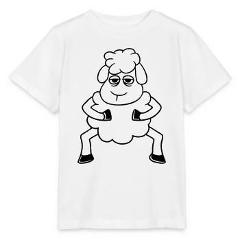 sheep tired bored look sheep stands cute - Stanley/Stella MINI CREATOR Kids’ T-Shirt - white - Front - Maike (125cm)