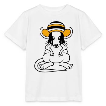 Maus Raggae Jamaika Hut Rasta Locken Chill Mütze - Stanley/Stella Kinder T-Shirt MINI CREATOR  - Weiß - Vorne - Maike (125cm)