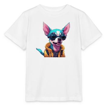 TechTails // Cyberpunk Dog - Stanley/Stella MINI CREATOR Kids’ T-Shirt - white - Front - Maike (125cm)