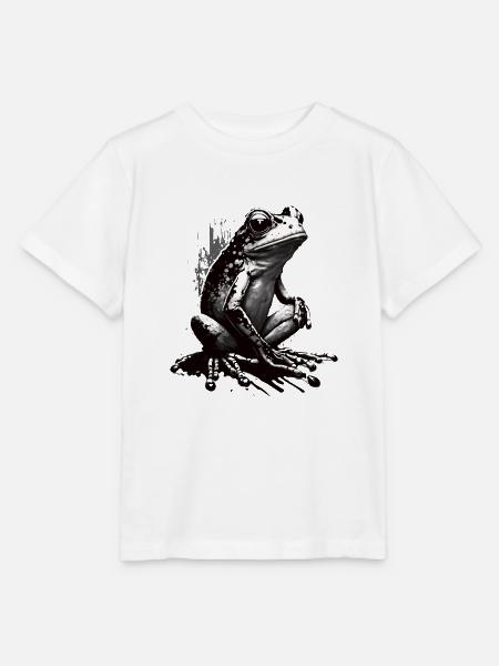 Frosch Stencil Design Kunst - Stanley/Stella Kinder T-Shirt MINI CREATOR - Weiß