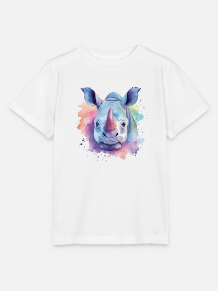 Lebendige Nashornkunst - Stanley/Stella Kinder T-Shirt MINI CREATOR - Weiß