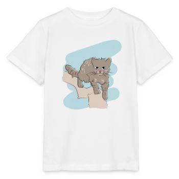 Design illustré avec wildcat - T-shirt bio MINI CREATOR Stanley/Stella Enfant - blanc - Devant - Maike (125cm)