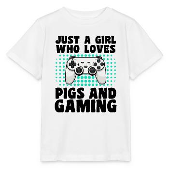 Gamer and Pigs: Videospiele und Landspaß - Stanley/Stella Kinder T-Shirt MINI CREATOR  - Weiß - Vorne - Maike (125cm)