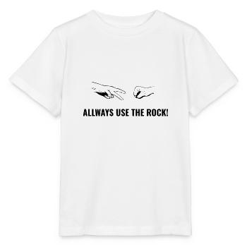 Ciseaux Papier de pierre Toujours utiliser le Rock Black - T-shirt bio MINI CREATOR Stanley/Stella Enfant - blanc - Devant - Maike (125cm)