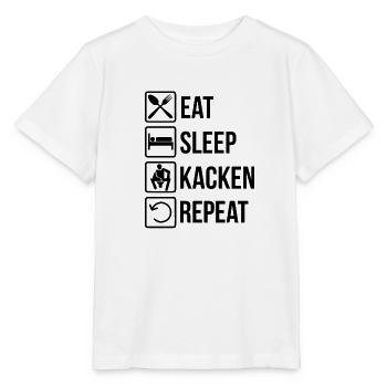 Eating Sleep Poop Repeat Geek Gift - Stanley/Stella MINI CREATOR Kids’ T-Shirt - white - Front - Maike (125cm)