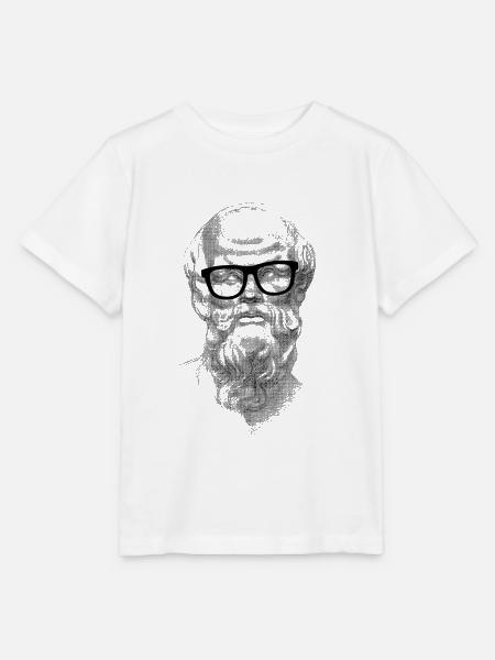 Sokrates Brille Zeichnung Collage - Stanley/Stella Kinder T-Shirt MINI CREATOR  - Weiß