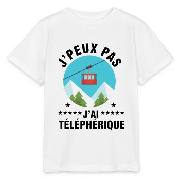 j'peux pas j'ai téléphérique - T-shirt bio MINI CREATOR Stanley/Stella Enfant - blanc - Devant - Maike (125cm)
