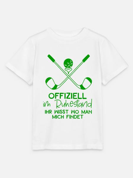 OFFIZIELL GOLF RUHESTAND FINDEN SPORT SPRUCH MOTIV - Stanley/Stella Kinder T-Shirt MINI CREATOR - Weiß