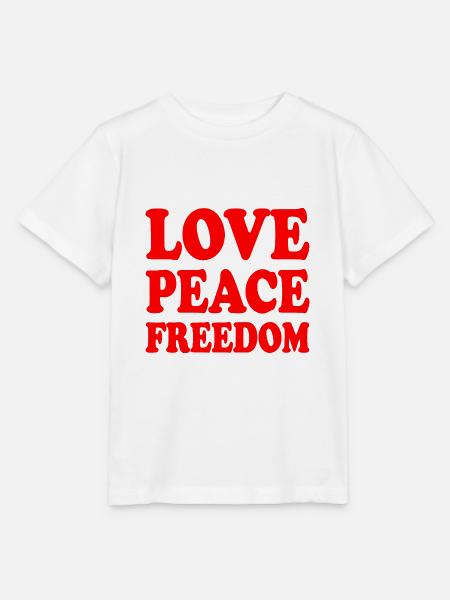 Love peace freedom - Stanley/Stella Kinder T-Shirt MINI CREATOR  - Weiß