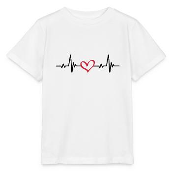 Battement De Coeur Avec Le Coeur - L'amour - T-shirt bio MINI CREATOR Stanley/Stella Enfant - blanc - Devant - Maike (125cm)