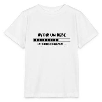 Avoir un Bébé en Cours de Chargement - T-shirt bio MINI CREATOR Stanley/Stella Enfant - blanc - Devant - Maike (125cm)