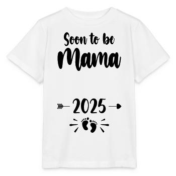 Mama Soon To Be Mom 2025 Mother Pregnant Kids Moth - Stanley/Stella MINI CREATOR Kids’ T-Shirt - white - Front - Maike (125cm)