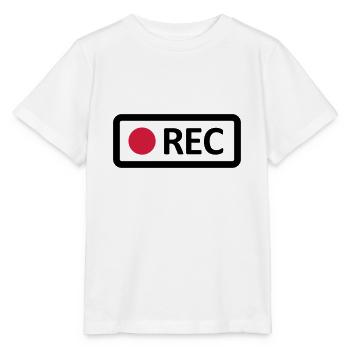 Bouton d’enregistrement REC de la caméra. Enregistrer, live, rec - T-shirt bio MINI CREATOR Stanley/Stella Enfant - blanc - Devant - Maike (125cm)