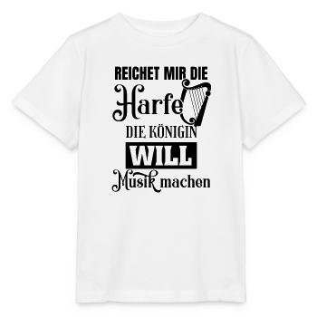 Lustiges Harfen Saitenistrument Harfe - Stanley/Stella Kinder T-Shirt MINI CREATOR  - Weiß - Vorne - Maike (125cm)