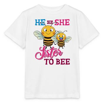 Pregnancy - I'm going to be sister bee saying - Stanley/Stella MINI CREATOR Kids’ T-Shirt - white - Front - Maike (125cm)