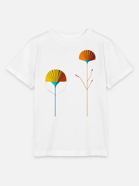 Abstrakte Farbblütenfächer - Stanley/Stella Kinder T-Shirt MINI CREATOR - Weiß