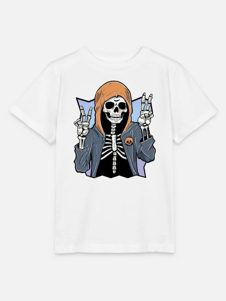Chill Skeleton – Hoodie & Peace - Stanley/Stella Kinder T-Shirt MINI CREATOR - Weiß