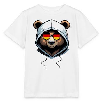 Bear wearing a hoodie - Stanley/Stella MINI CREATOR Kids’ T-Shirt - white - Front - Maike (125cm)
