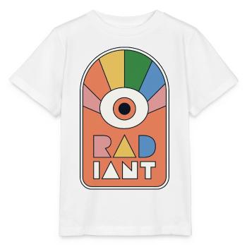 Radiant – Geometric Retro Sun Rays - Stanley/Stella MINI CREATOR Kids’ T-Shirt - white - Front - Maike (125cm)