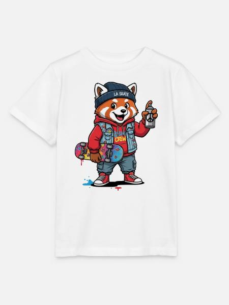 Red Panda Skate Crew Streetwear - Stanley/Stella Kinder T-Shirt MINI CREATOR - Weiß