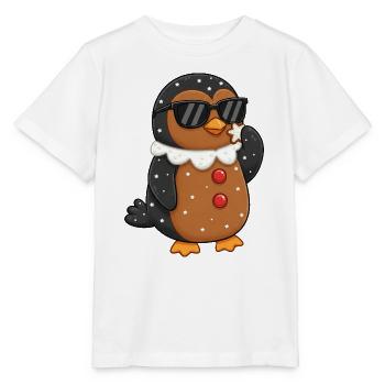 Süßer Pinguin Weihnachts Lebkuchenmann Cartoon - Stanley/Stella Kinder T-Shirt MINI CREATOR  - Weiß - Vorne - Maike (125cm)